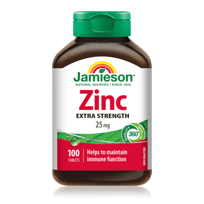 Jamieson zinc extra strength 25mg 100 tablets - Okotoks HC Pharmacy