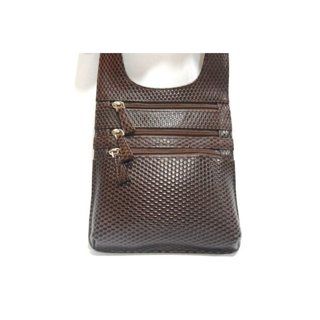 Brown woven handbag on a white background - okotoks hc pharmacy