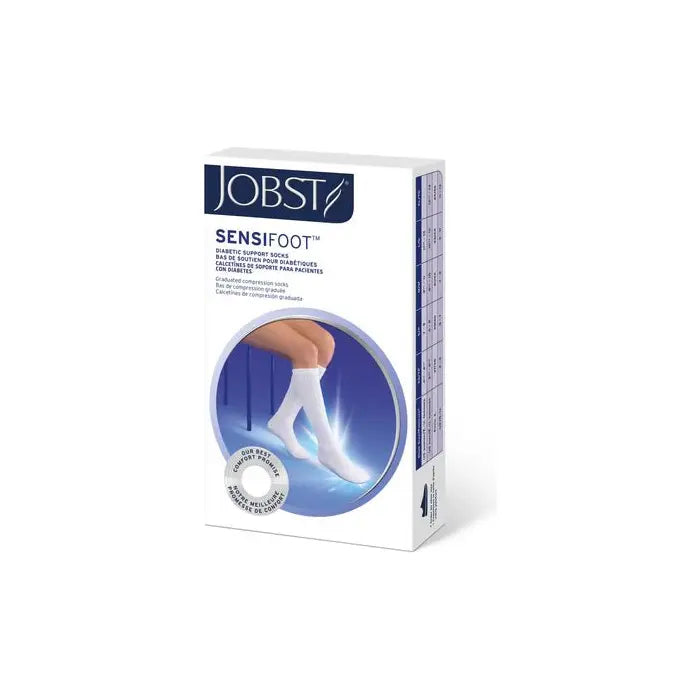 Jobst Sensifoot Diabetic Socks Knee High White - Okotoks HC Pharmacy