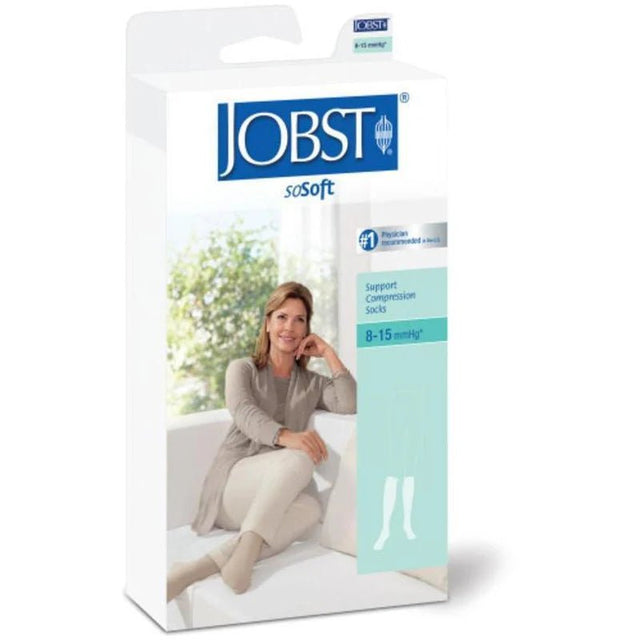 JOBST compression sock packaging with a woman wearing socks on a white background - okotoks hc pharmacy