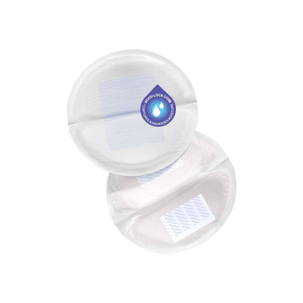 Round white pad with a blue logo on a white background - okotoks hc pharmacy