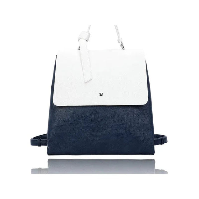 Navy blue and white handbag on a white background - okotoks hc pharmacy