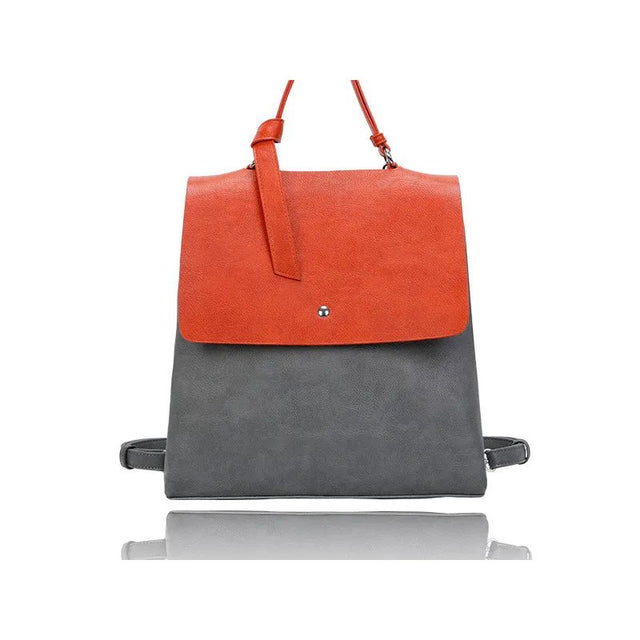 Two-toned orange and gray handbag on a white background - okotoks hc pharmacy