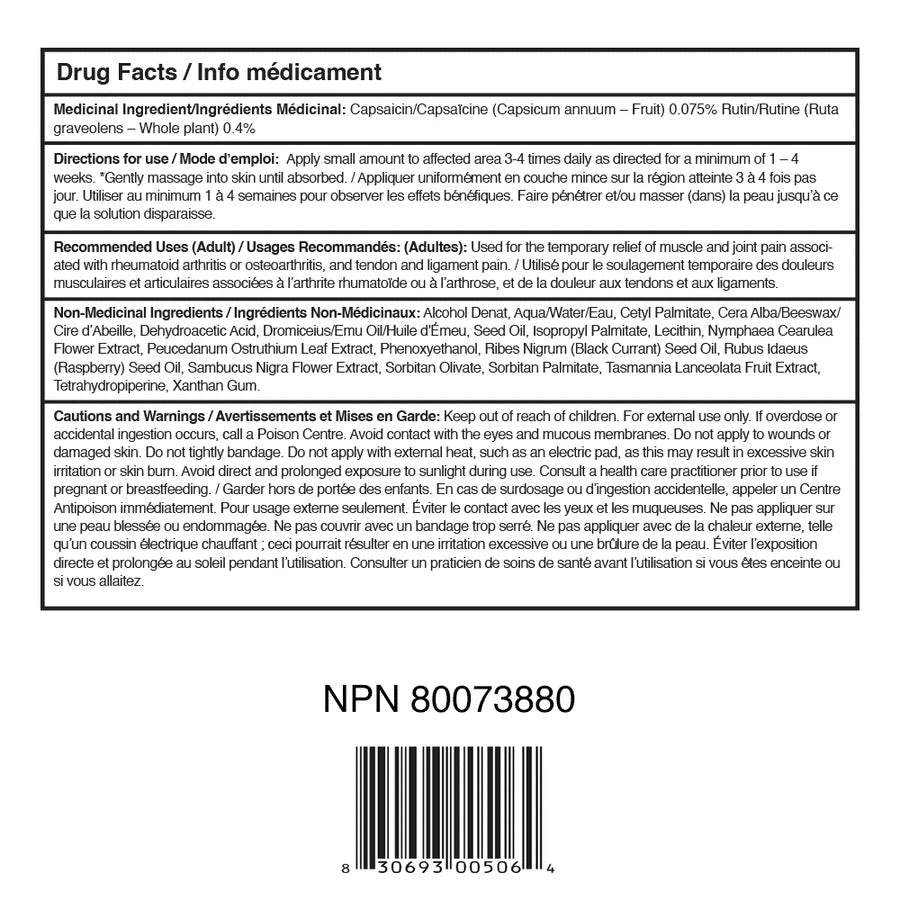 Drug facts label with text and NPN number on a white background - okotoks hc pharmacy
