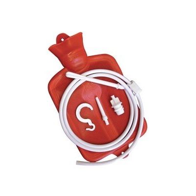Red hot water bottle with white plug on a white background - okotoks hc pharmacy