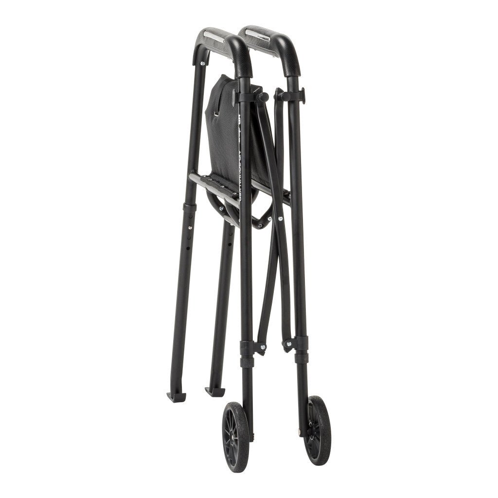 Black walker with wheels on a white background - okotoks hc pharmacy