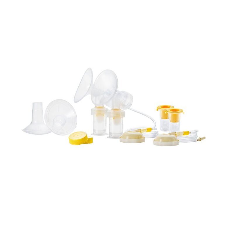 Breast pump parts on a white background - okotoks hc pharmacy