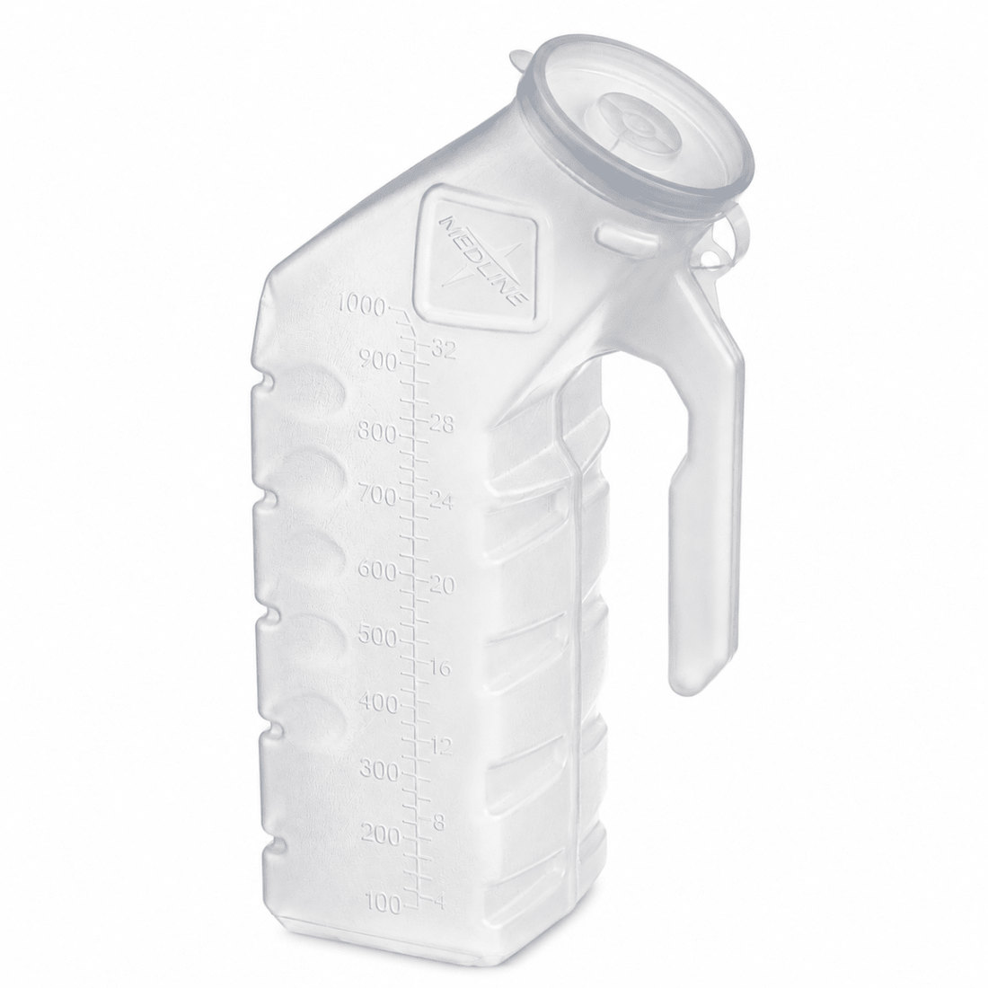 Medline Single-Use Plastic Male Urinal with Lid - okotoks hc pharmacy
