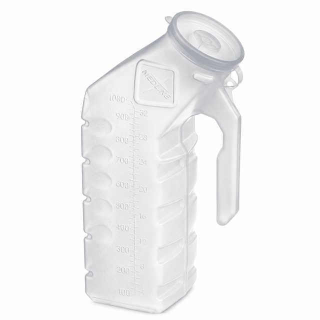 Medline Single-Use Plastic Male Urinal with Lid - okotoks hc pharmacy