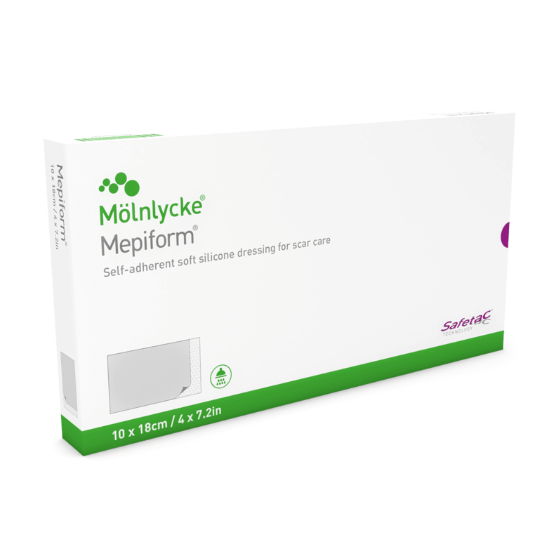 Molnlycke Mepiform packaging on a white background - okotoks hc pharmacy