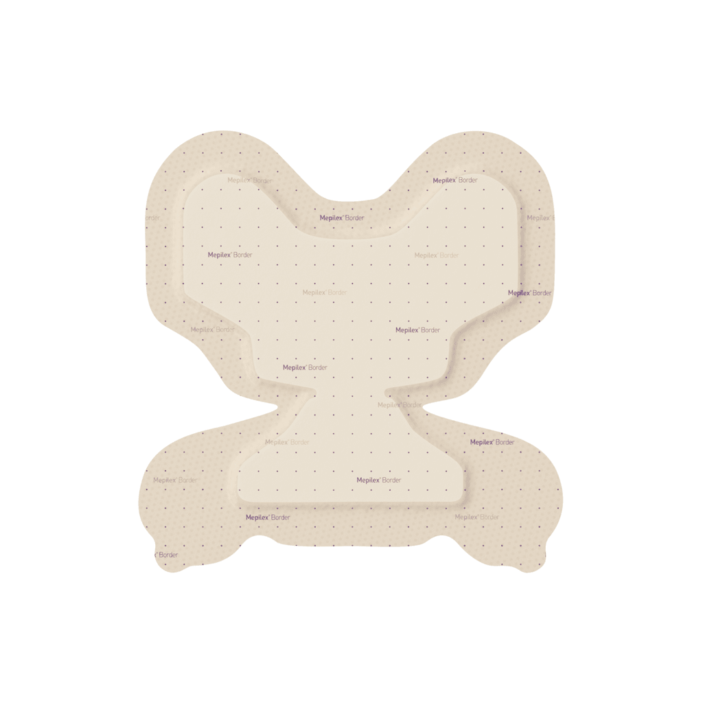 Mepilex Border Heel Dressing on a white background - okotoks hc pharmacy