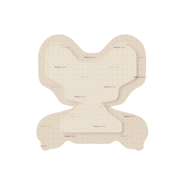 Mepilex Border Heel Dressing on a white background - okotoks hc pharmacy