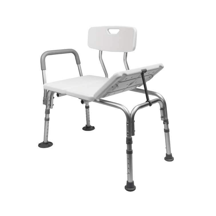 Medical shower chair with adjustable legs on a white background - okotoks hc pharmacy