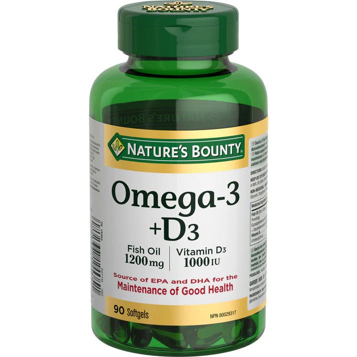 Nature's Bounty Omega-3 + D3 - 90 Softgel - okotoks hc pharmacy
