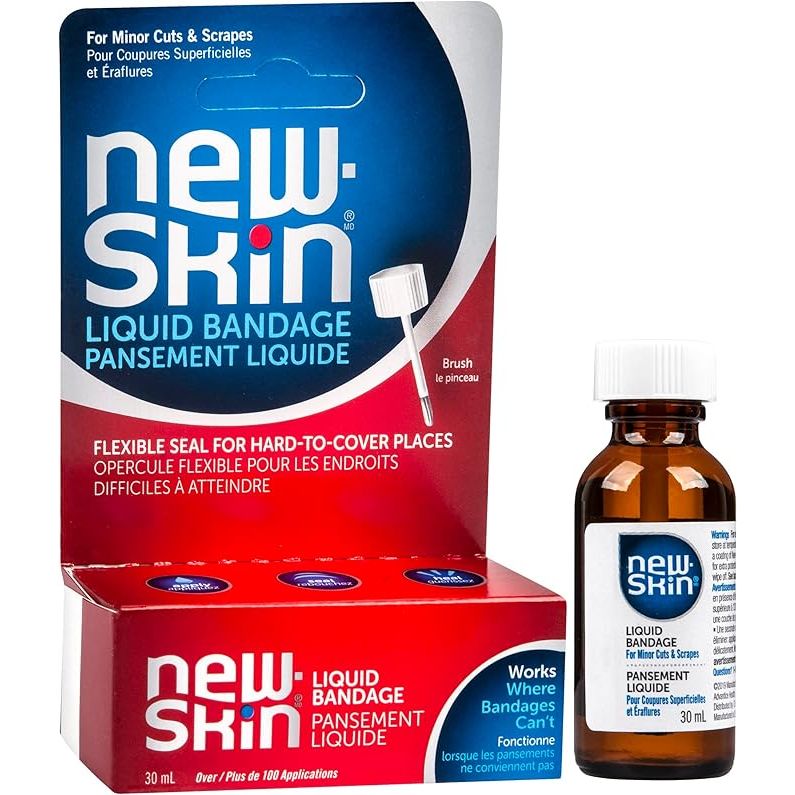 New-Skin liquid bandage packaging and bottle on a white background - okotoks hc pharmacy