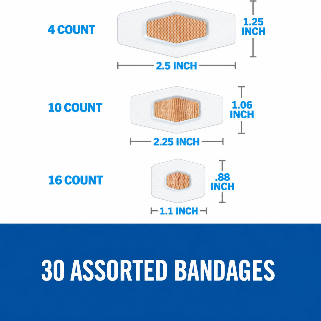 3M Nexcare Clear Waterproof Bandages - 30 Assorted Sizes