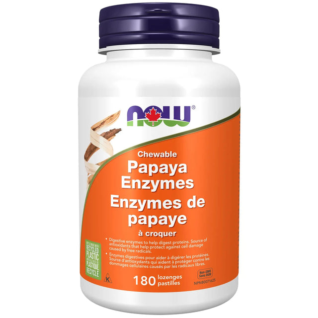 Now chewable papaya enzymes 180 lozenges - Okotoks HC Pharmacy