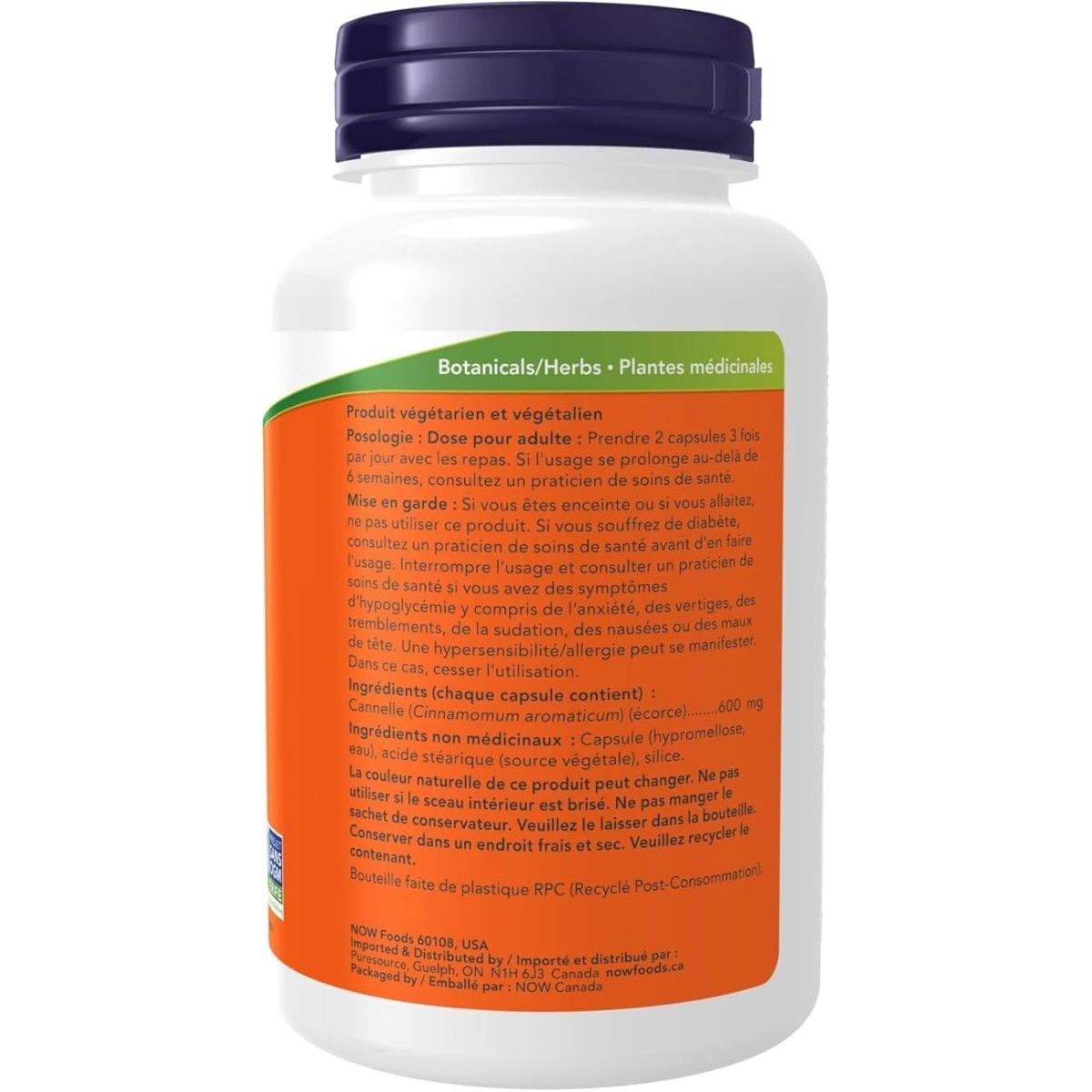 Supplement bottle with label showing botanicals/herbs information - okotoks hc pharmacy