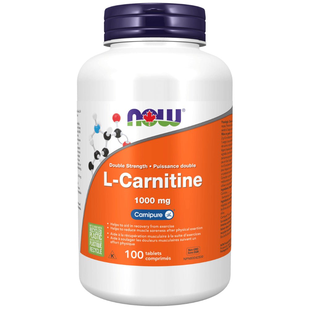 NOW L-Carnitine 1000 mg - 100 Tablets - okotoks hc pharmacy