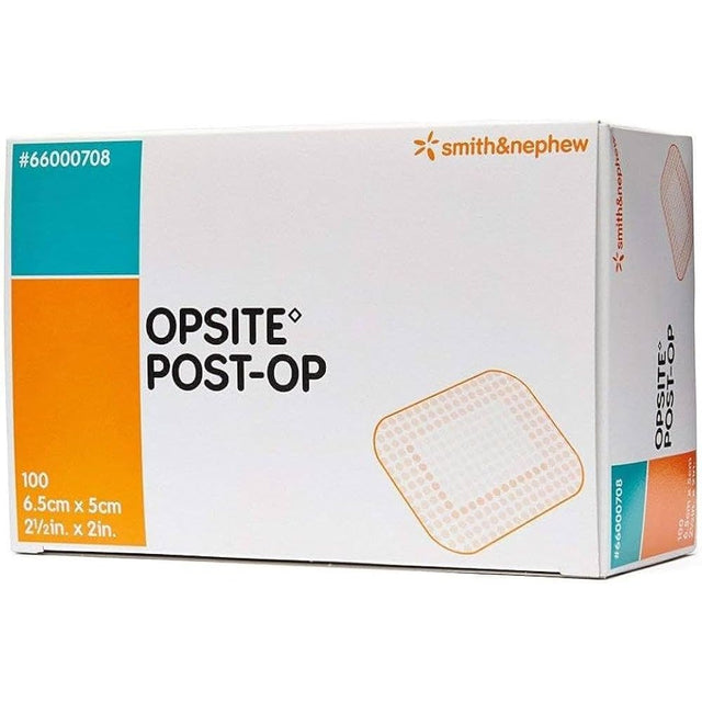 Box of Smith & Nephew Opsite Post-Op bandages on a white background - okotoks hc pharmacy