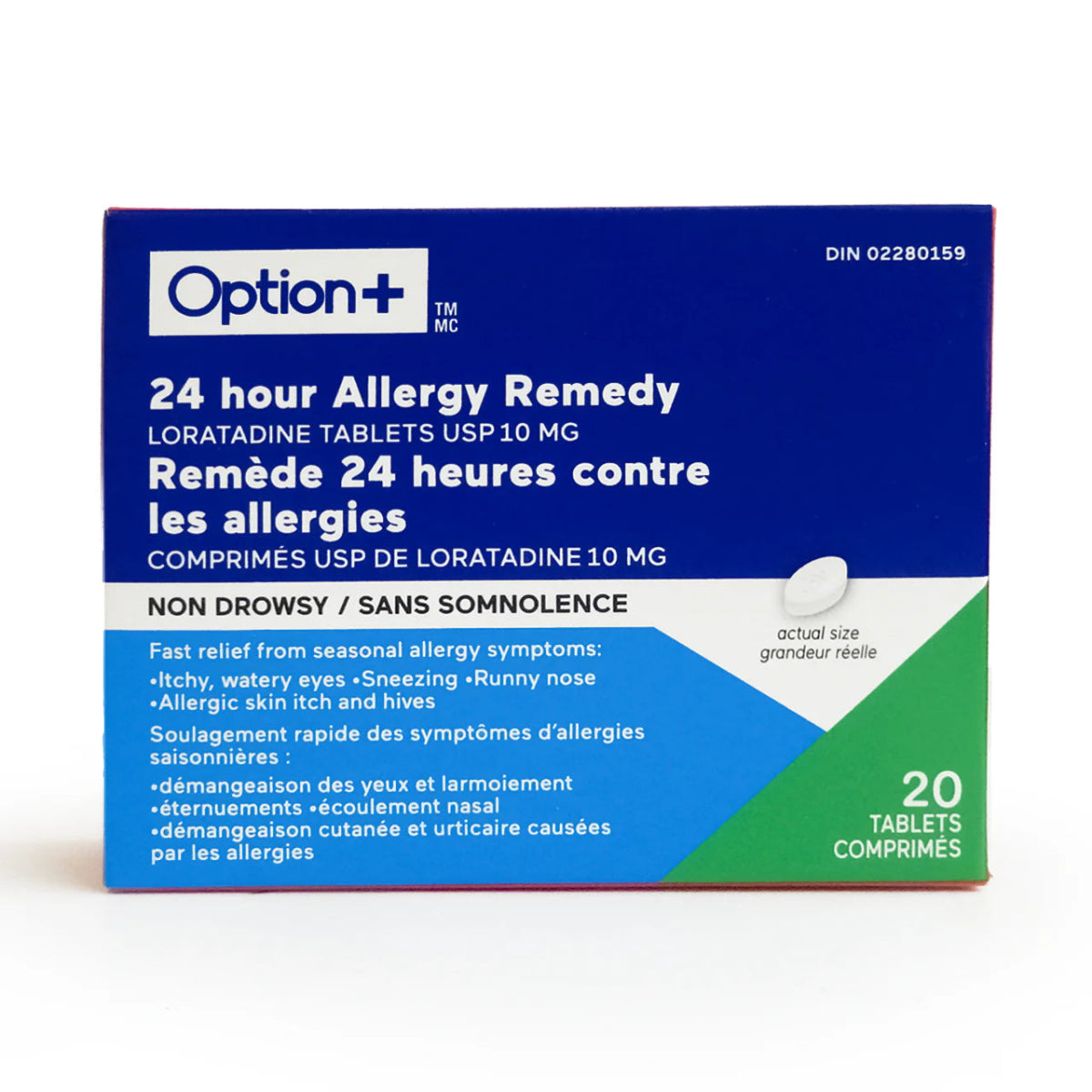 Option+ 24 hour allergy remedy 10mg 20 tablets - Okotoks HC Pharmacy
