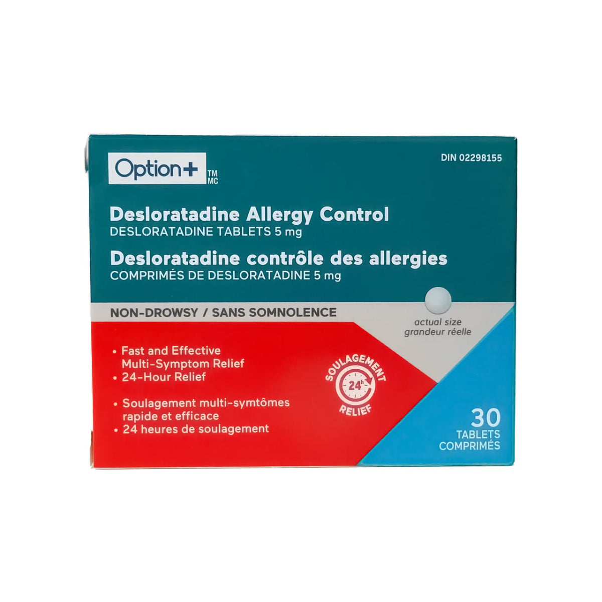 Option+ desloratadine allergy control 5mg 30 tablets - Okotoks HC Pharmacy