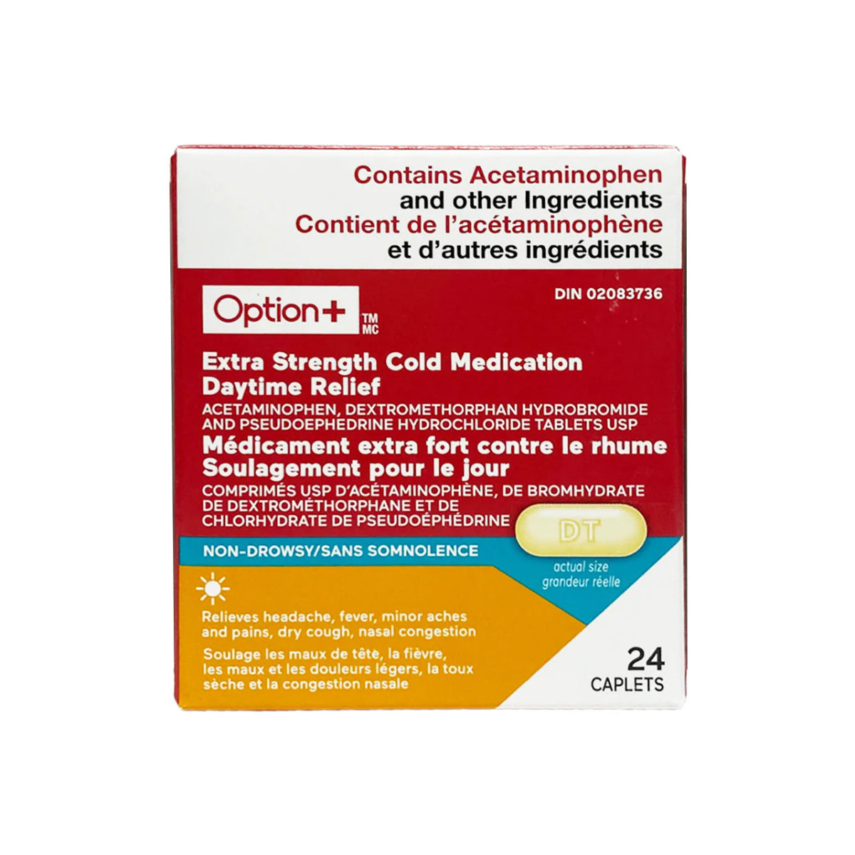 Option+ Extra Strength Cold Day Relief 24 Caplets - Okotoks HC Pharmacy