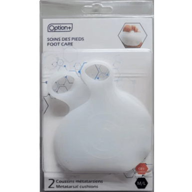 Foot care product packaging with a white cushion on a gray background - OKOTOKS HC PHARMACY