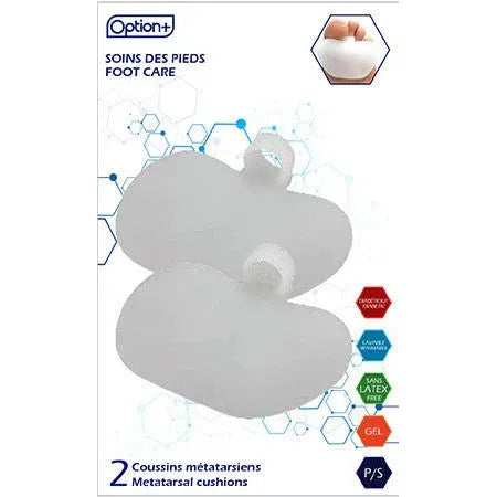 Foot care product packaging with metatarsal cushions on a white background - okotoks hc pharmacy