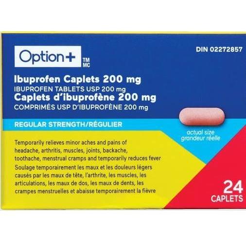 Option+ Ibuprofen Caplets USP 200mg 24 - #shop_name