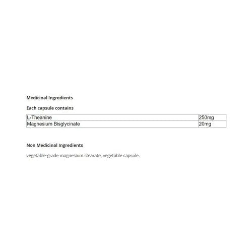 Orange Naturals L-Theanine with Magnesium 250mg - 60 Capsules - okotoks hc pharmacy
