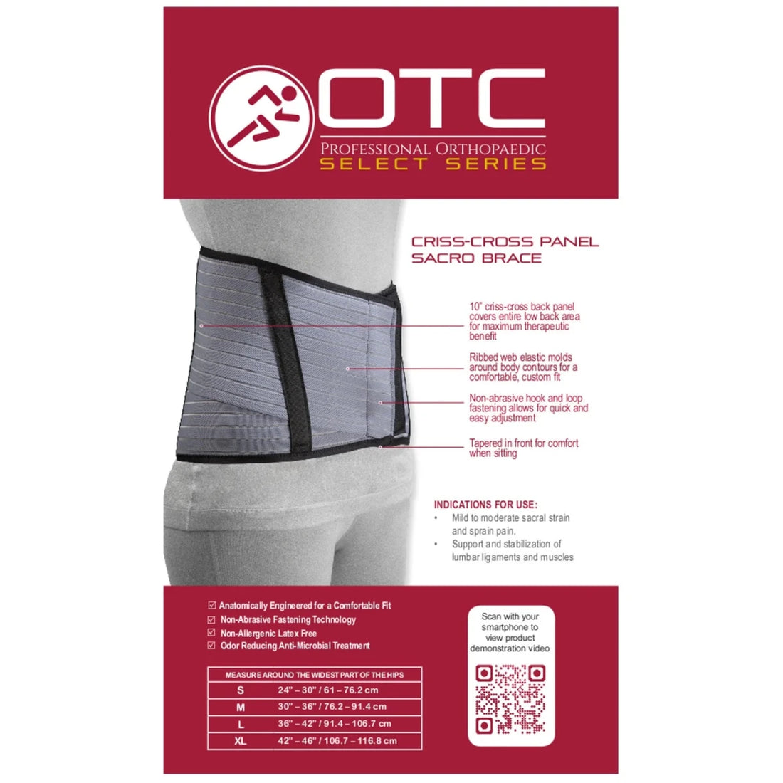 OTC Criss-Cross Panel Sacro Brace - 2887 - okotoks hc pharmacy