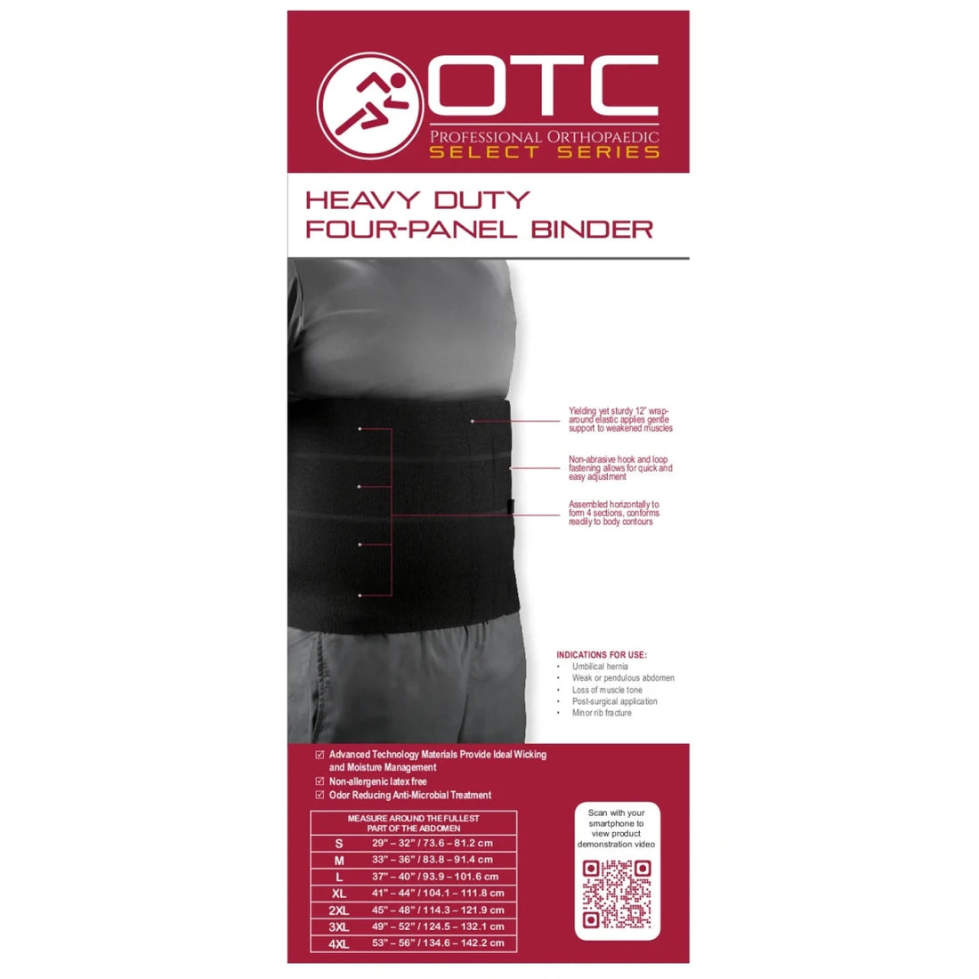 Package of OTC Heavy Duty Four-Panel Binder with product illustration and text on a white background - okotoks hc pharmacy