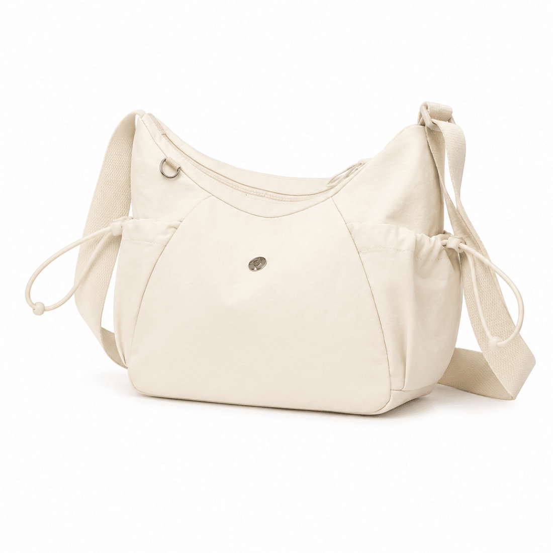 Beige handbag with a strap on a white background - okotoks hc pharmacy