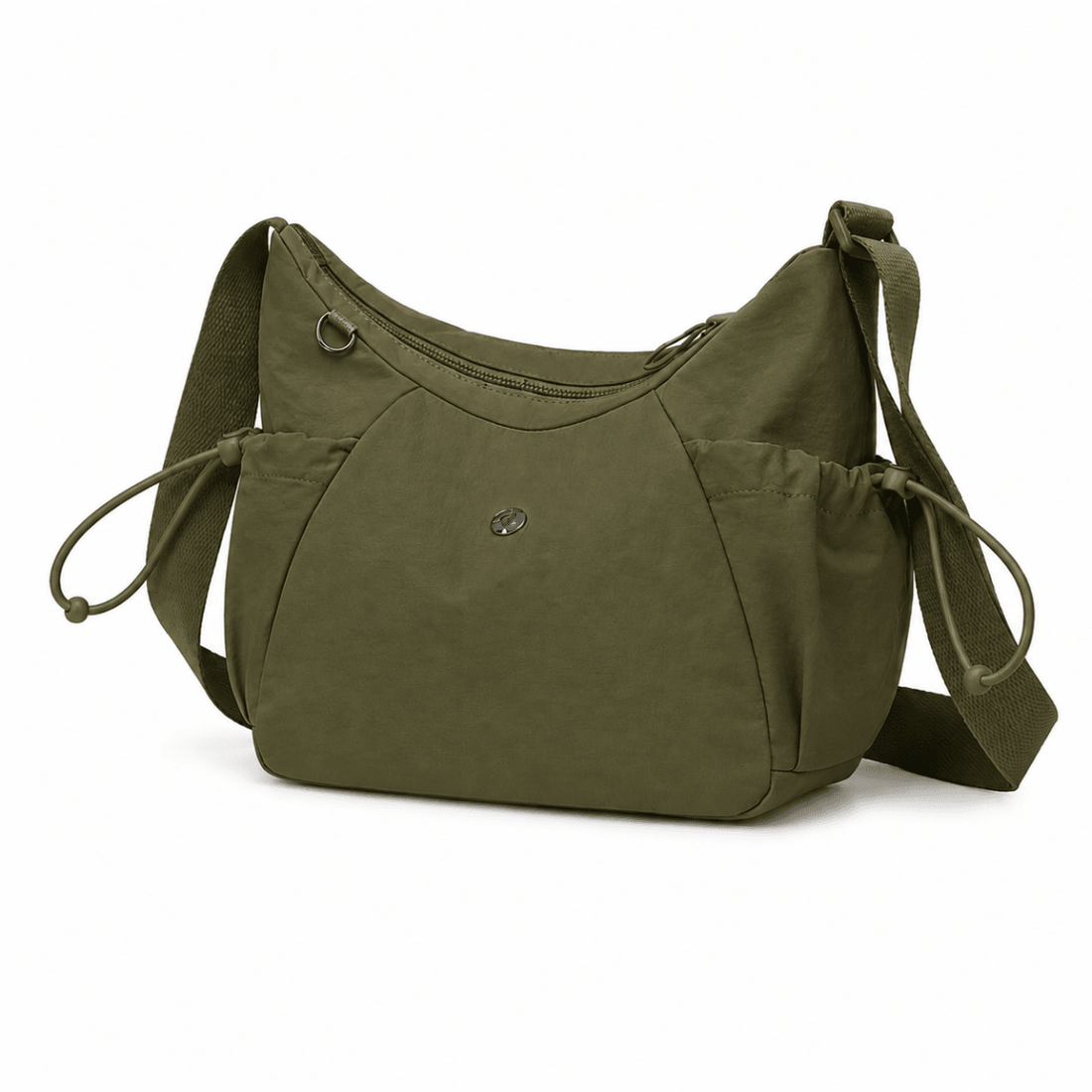 Green shoulder bag on a white background - okotoks hc pharmacy