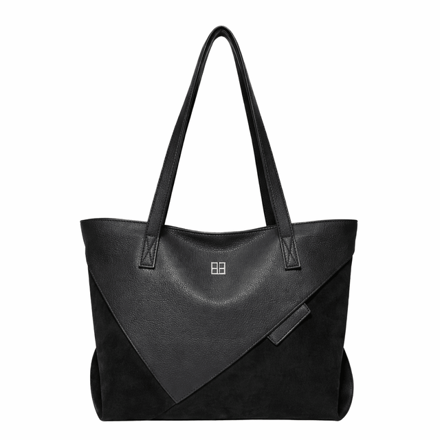 Black tote bag with a brand logo on a white background - okotoks hc pharmacy