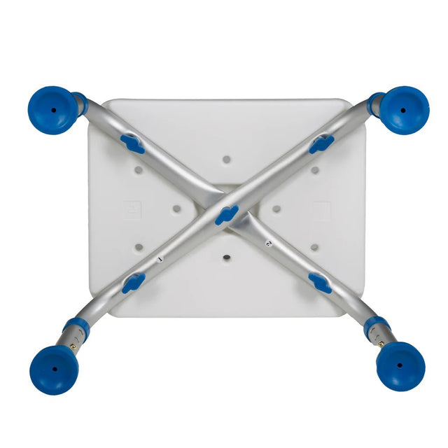 Metal frame with blue spherical connectors on a white background - okotoks hc pharmacy