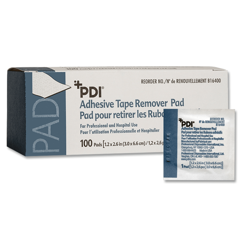 PDI Adhesive Tape Remover Pad packaging on a white background - okotoks hc pharmacy