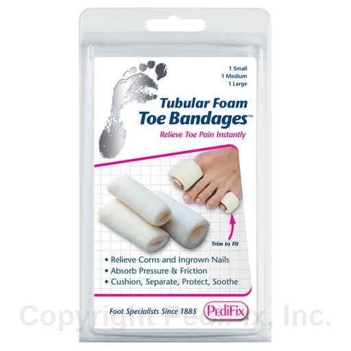 Pedic fix tubular foam toe bandages packaging on a white background - okotoks hc pharmacy