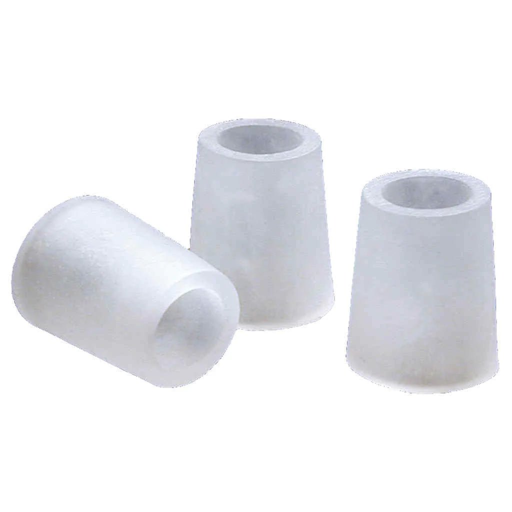 Three white plastic cone-shaped objects on a white background - okotoks hc pharmacy