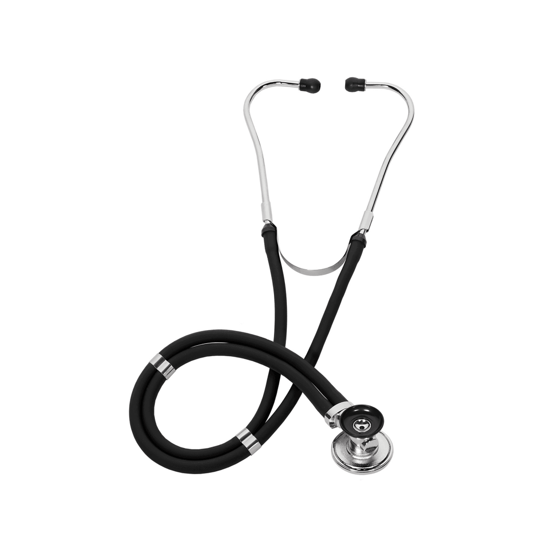 Black stethoscope on a white background - OKOTOKS HC PHARMACY