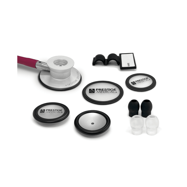 Stethoscope and accessories with 'Prestige Medical' branding on a white background - okotoks hc pharmacy