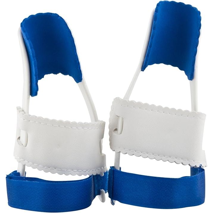 Pair of blue and white bunion straps on a white background - okotoks hc pharmacy