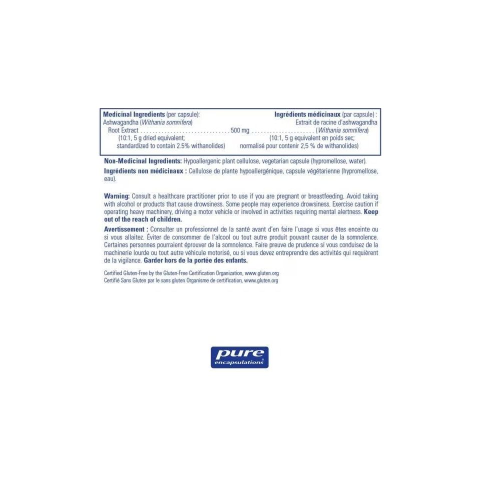 Pure Encapsulations Ashwagandha – 120 Capsules - Okotoks HC Pharmacy