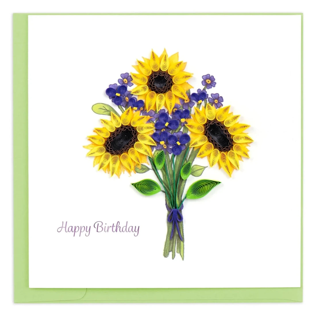 Quilled Birthday Sunflower Bouquet Greeting Card - okotoks hc pharmacy
