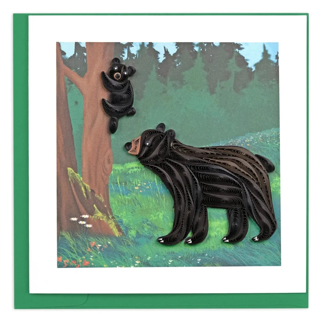 Quilled Black Bear and Cub Greeting Card - okotoks hc pharmacy