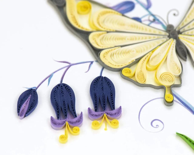 Quilled butterfly and flowers on a white background - okotoks hc pharmacy