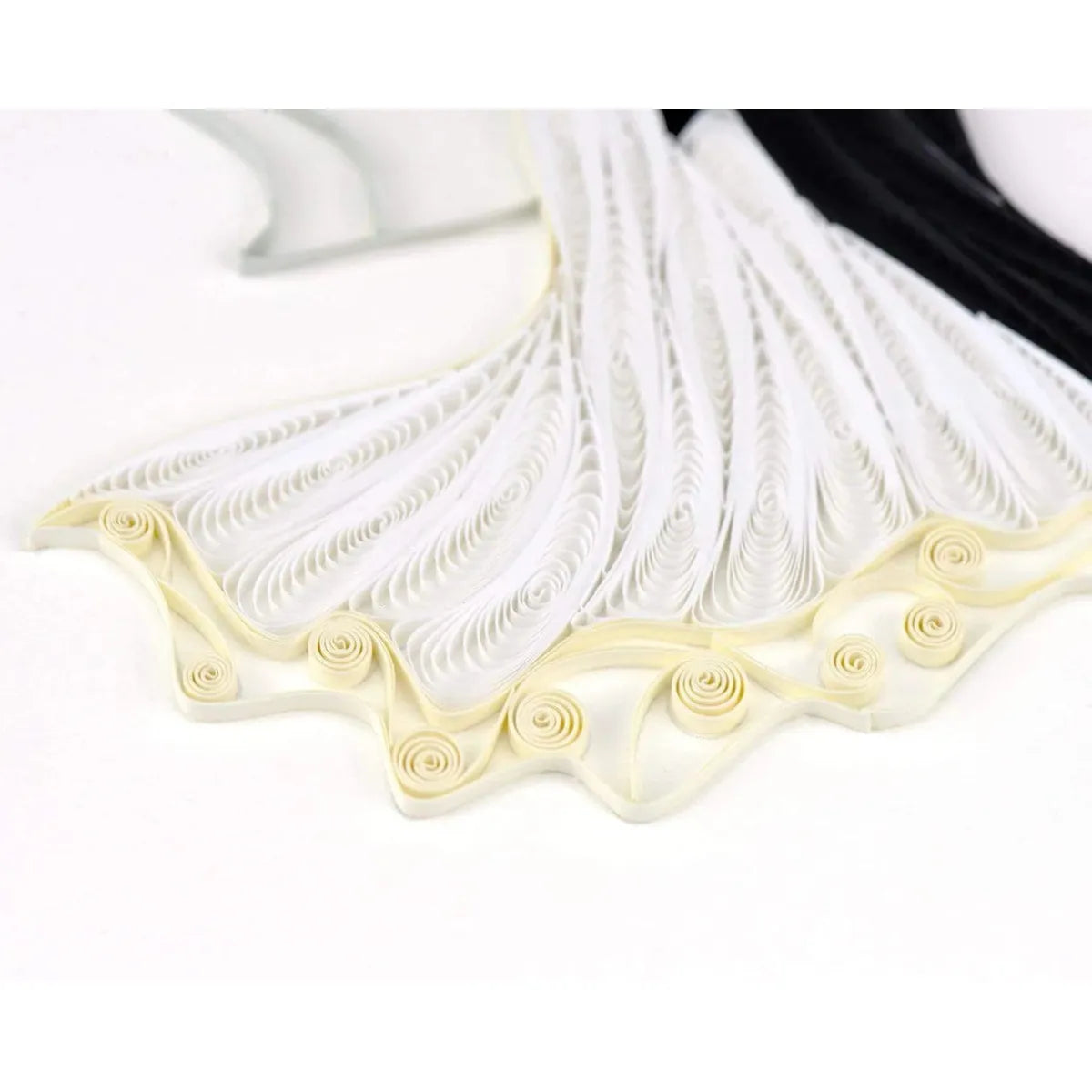 Decorative white ribbon with gold trim on a white background - okotoks hc pharmacy