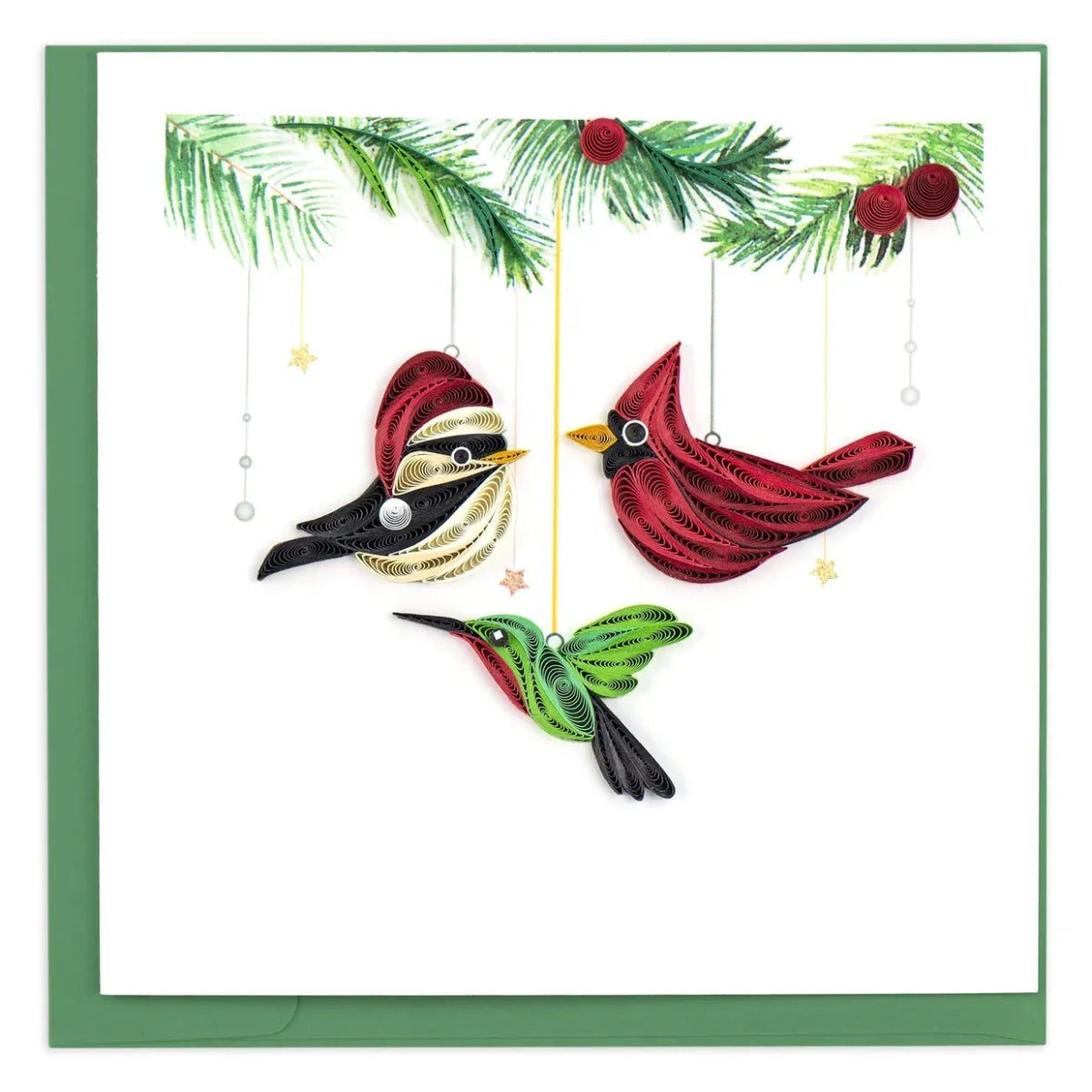 Decorative card with bird ornaments on a white background - okotoks hc pharmacy