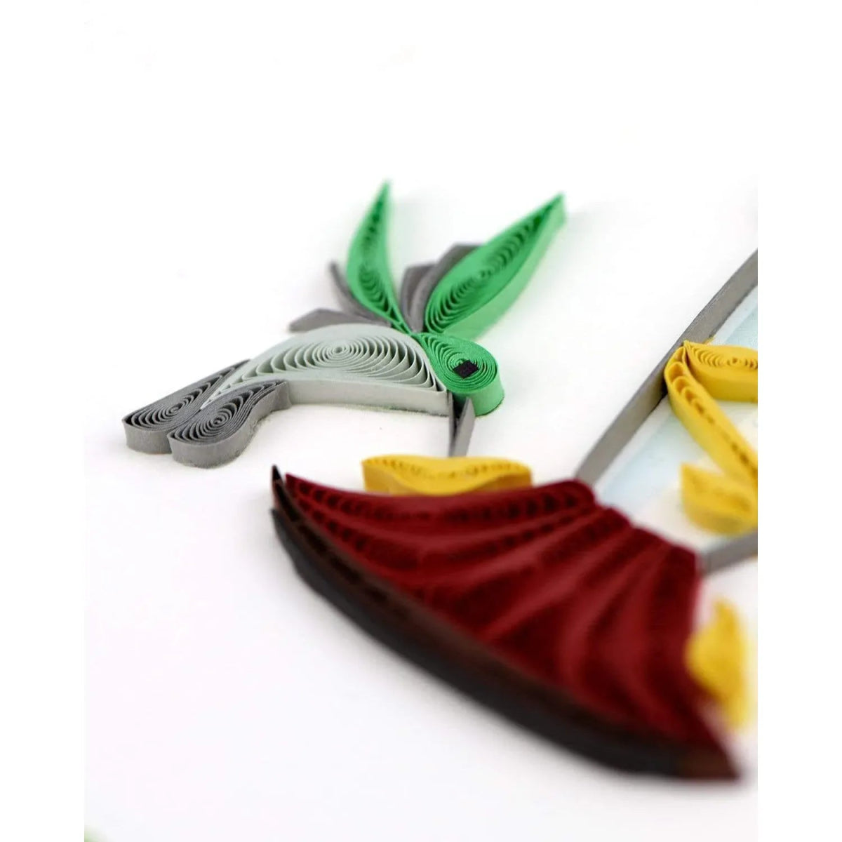 Colorful paper quilling hummingbird on a white background - okotoks hc pharmacy